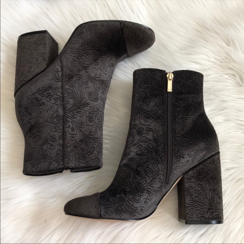 Marc Fisher Prana2 Gray Embossed Ankle Bootie